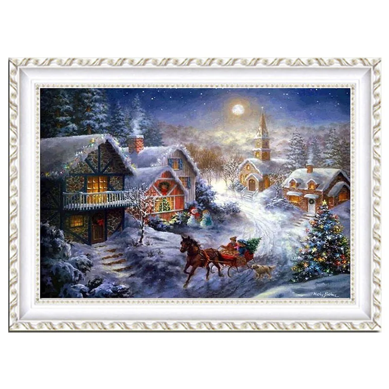 Рукоделие смолы площадь DIY 5D Вышивка с кристаллами Наборы полный Рождество