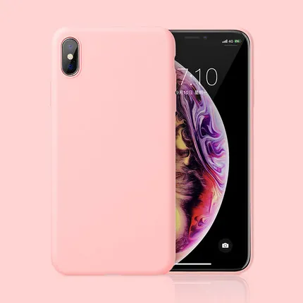 Розовый Официальный силиконовый чехол для iPhone X XS Max XR 6 6S 7 8 чехол для телефона s для iPhone 6Plus 6splus 7Plus 8Plus чехол - Цвет: Розовый