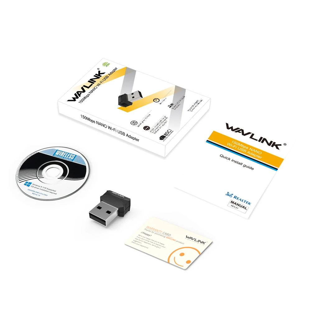 Беспроводной Wi Fi адаптер Wavlink 802.11b/g/n 150 Мбит/с|Сетевые карты| |
