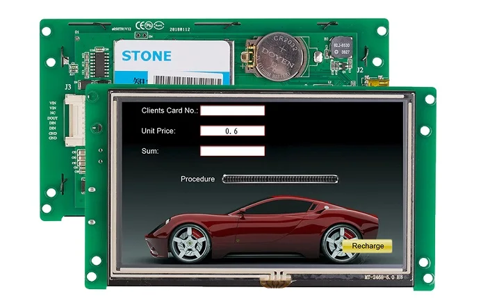 5 дюймов HMI высокая яркость TFT lcd сенсорный модуль с контроллером+ программа для замены HMI& PLC