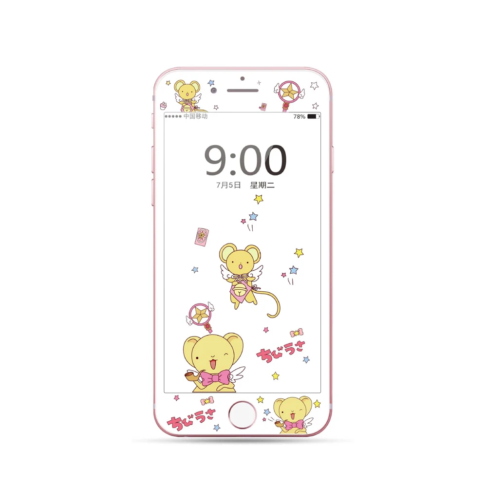 97 Полное покрытие протектор экрана для Apple iPhone 7 Plus 6 6s Plus 8 3D изогнутый край HD мрамор мультфильм Закаленное стекло Защитная пленка SH04 - Цвет: 97