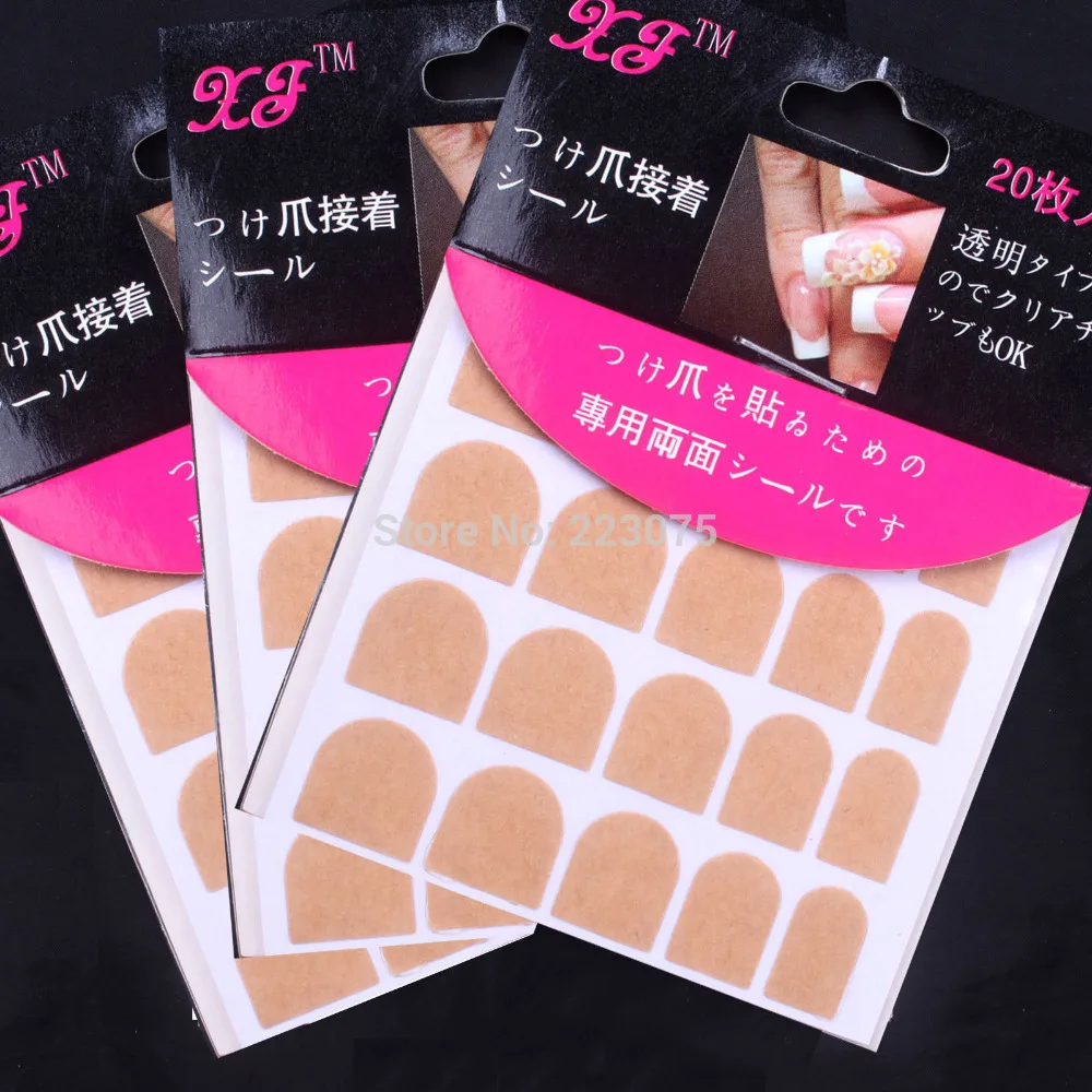 

New Professional One-Off Double Side Nail Stickers For False Nail Tips 10 Sheets/lot
