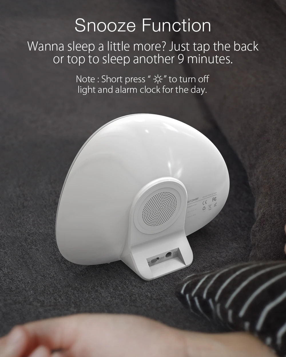 Alarm Clock Wake up Light Sunrise Sunset Simulation with 10 Nature Sounds 7 Colors Light Touch Control RGB Dimmable Night Lamp