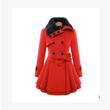 Европейский Новый Модный зимний женский двубортный шерстяной тонкий пояс