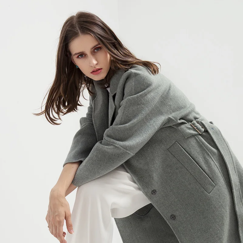 Двухстороннее Женское пальто без кашемира длинное 2018 новое осеннее и зимнее