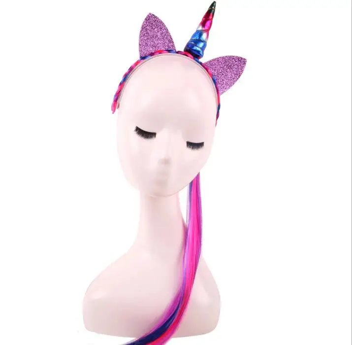 Мягкая повязка на голову с ушками единорога 100 шт. Детские вечерние ободки