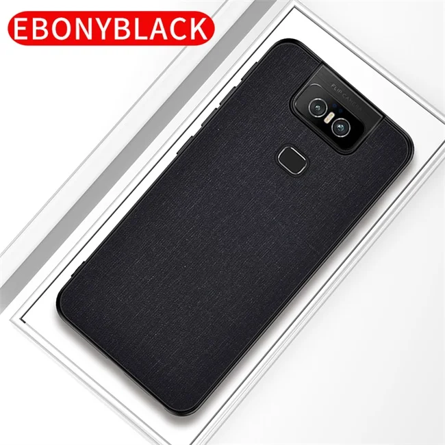 Black Роскошный тканевый чехол для Asus Zenfone 6 ZS630KL, кожаный мягкий чехол из ТПУ, Жесткий Чехол из поликарбоната Для Zenfone 6, противоударный чехол - Цвет: Black