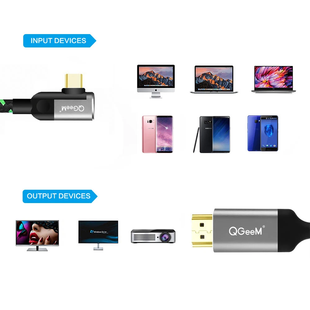 USB C к HDMI Кабель-адаптер 4 К 1080 P 60 Гц USB Type C к HDMI 2.0 кабель Thunderbolt 3 кабель для Macbook Huawei Mate10 Sumsang S8