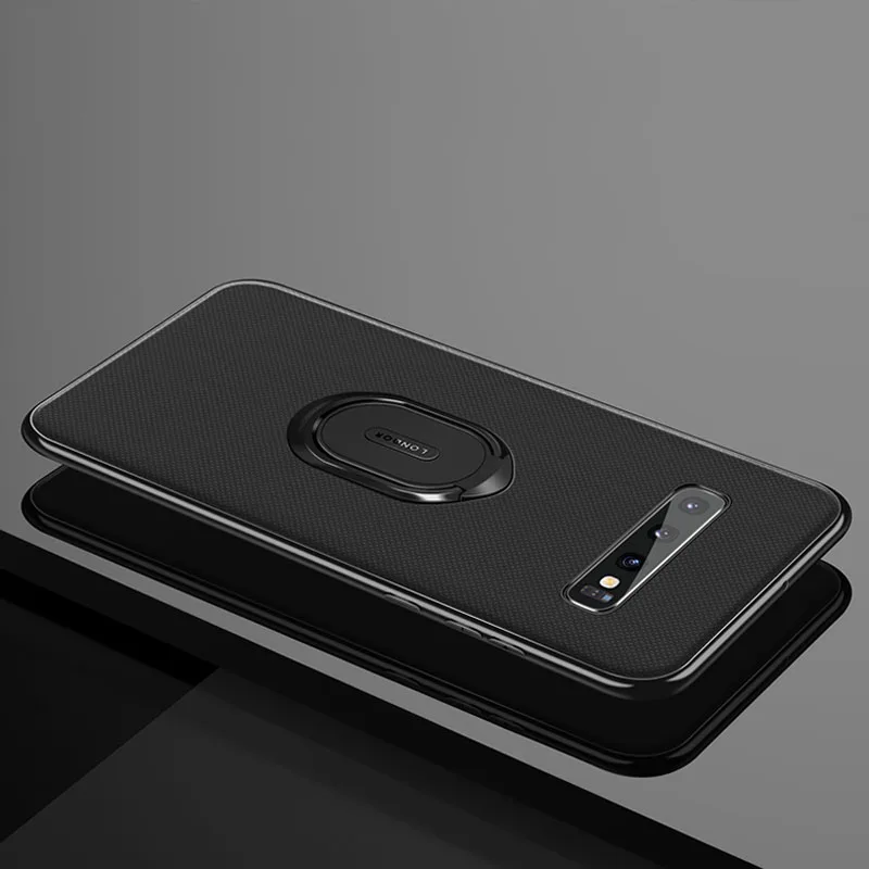 Чехол для Samsung Galaxy S10e мягкая искусственная кожа подставка с магнитным кольцом