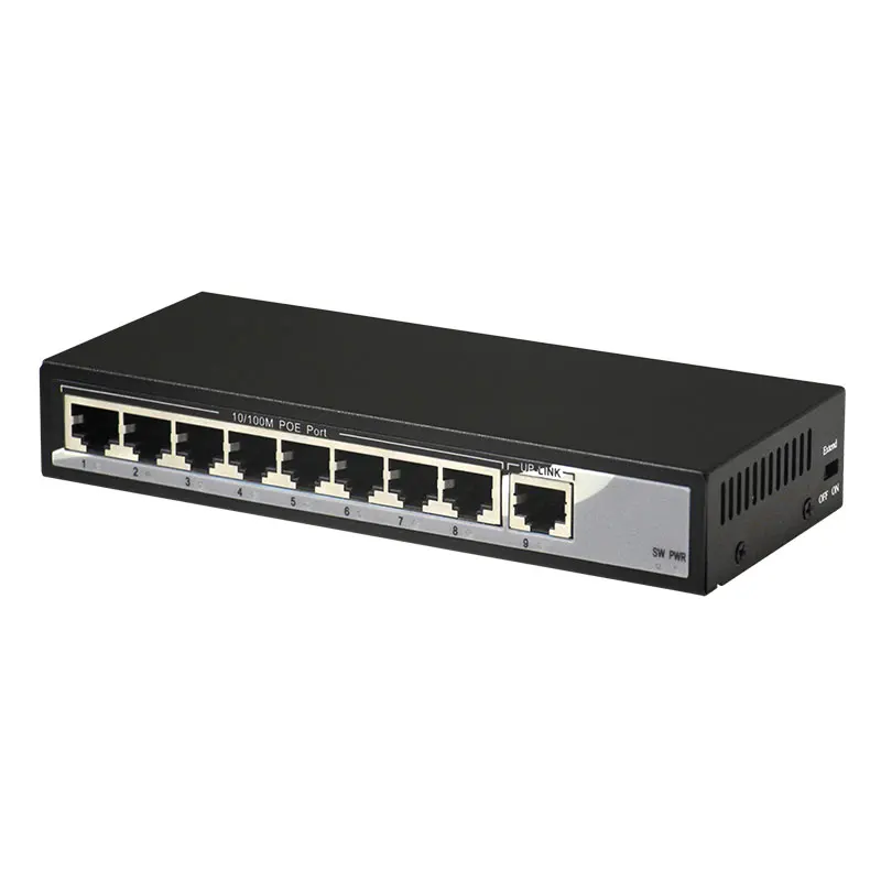 8 + 1 Порты 100 Мбит/с PoE выключатель инъектор Мощность over Ethernet IEEE 802.3af для IP Камера