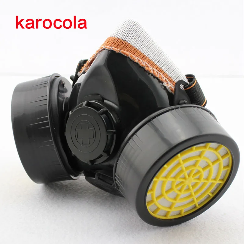 Gas Mask Chemical Gas Anti Dust Paint Industrial Respirator Dual Filter Face Safety Protection Mask with Goggles Wholesale - Цвет: 5012-1