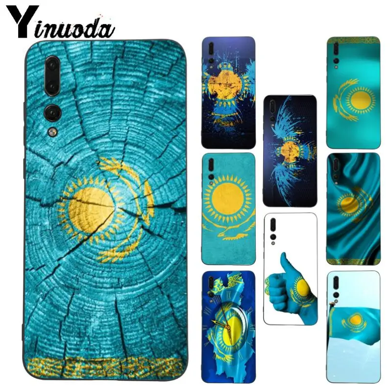 Yinuoda черный мягкий ТПУ чехол для телефона с флагом Казахстана Huawei P20pro mate10lite p9 p10plus