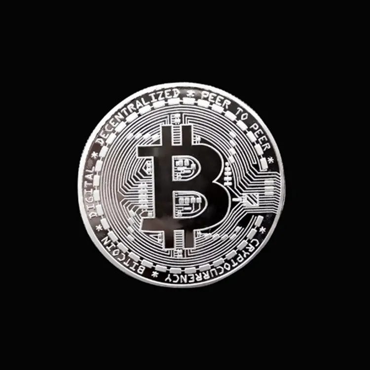 Silver 1 piece Новая позолоченная монета Биткоин коллекционный подарок Casascius Bit монета арт-коллекция монет btc физическая Золотая памятная монета - Цвет: Silver 1 piece