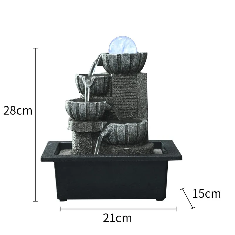 110V-220V Modern Mini Fountain Air Humidifier Feng Shui Water Features Lucky LED Crystal Ball Tabletop Ornaments Business Gift | Дом и сад
