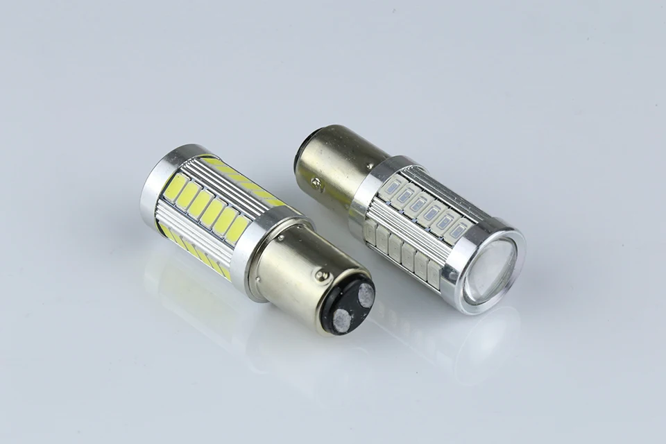 ANMINGPU 2x P21/5 W СВЕТОДИОДНЫЙ Автомобильный светильник BAY15D светодиодный фонарь 1157 Задний сигнал Стоп задний DRL светильник 5 Вт 12 в 3014 33 светодиодный smd Желтый Красный