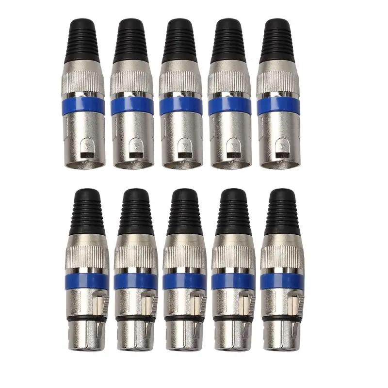 5 пар XLR 3-контактный разъем для микрофона аудио синий Кабельный |
