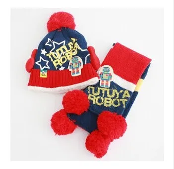 Зимняя теплая замшевая шапка и шарф для мальчиков девочек 2-6 лет | Детская одежда