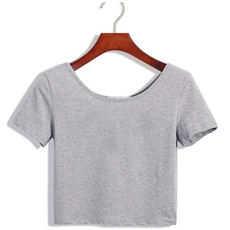 Женская футболка в европейском и американском стиле с двойным u-образным вырезом