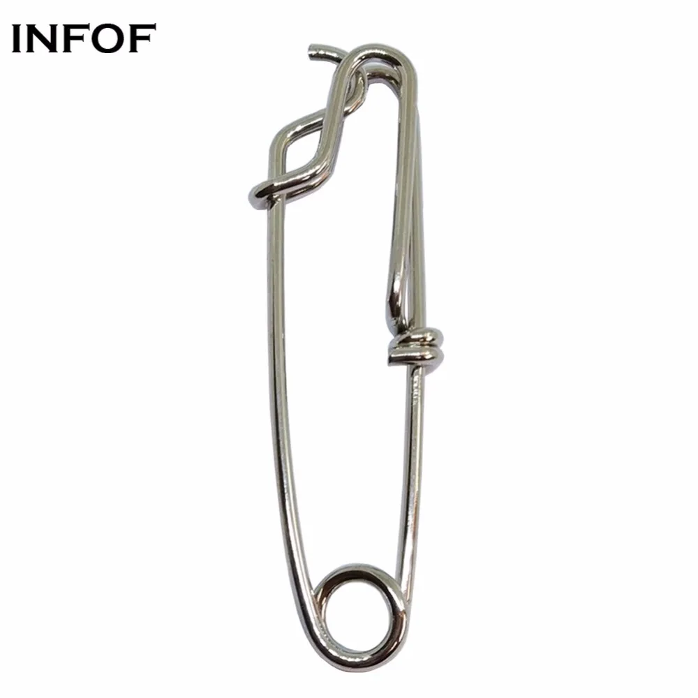 

INFOF 10pcs/lot Stainless Steel Fishing Snap Clips Spring-loaded Snaps Float Line Tuna Clip Sea Fishing Tackle