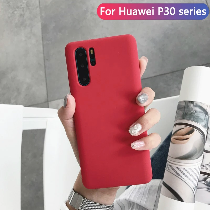 Роскошный мягкий жидкий силиконовый чехол для Huawei P30 Pro Sillicon с полной защитой