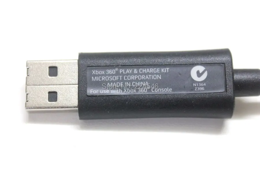 Подлинный беспроводной контроллер USB зарядный комплект кабель для XBOX 360 Play черный