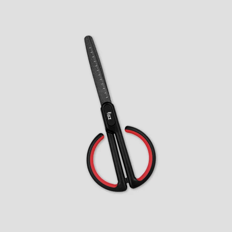 red Xiaomi Mijia Youpin Fizz тефлоновые ножницы, шкала, метка, безопасная круглая режущая головка, фториновое покрытие, офисные канцелярские ножницы - Цвет: red