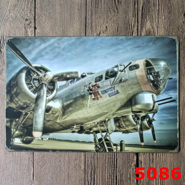 Мировая война II самолет Винтаж ремесло жестяная вывеска Ретро металлическая