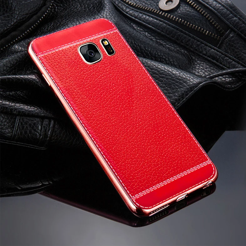Luxury Soft Plating Leather Cover For Samsung Galaxy S6 A3 A5 A7 J3 J5 J7 2016 2017 Case S7 Edge |