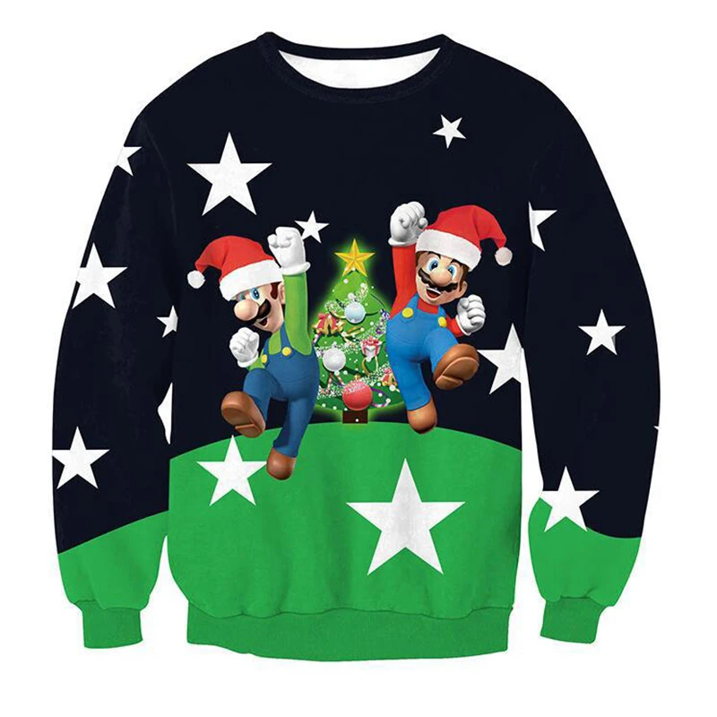 

Fashion holiday party Christmas hats, long-sleeved Santa Claus, Santa suit sweatshirt women's