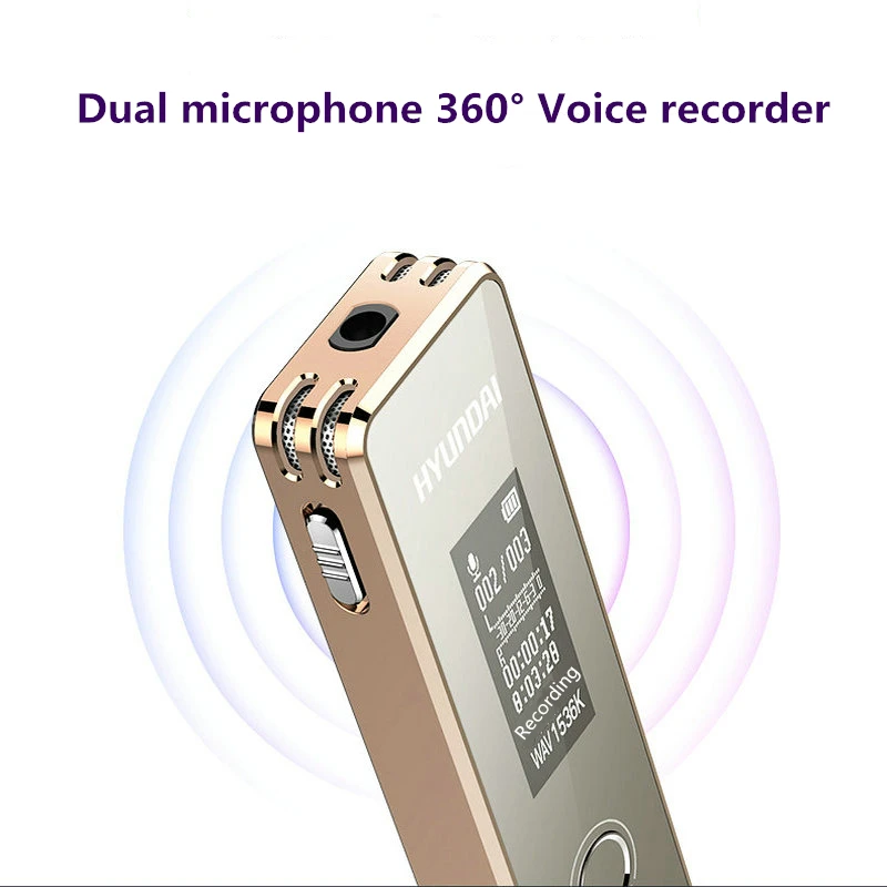 K607 Цифровой диктофон, мини диктофон, Дальняя аудиозапись, MP3 плеер, профессиональный 1536 кбит/с, WAV запись