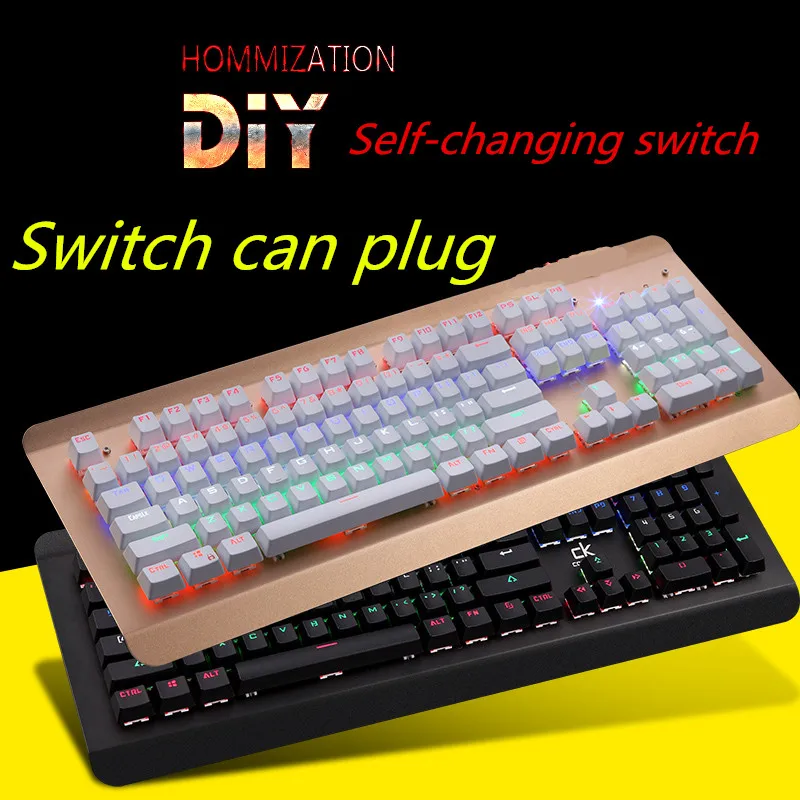 Gaming Keyboard Switchable Backlight Teclado Gamer with Mechanical 104 keys Blue Switch Keyboards Tablet Desktop | Компьютеры и офис