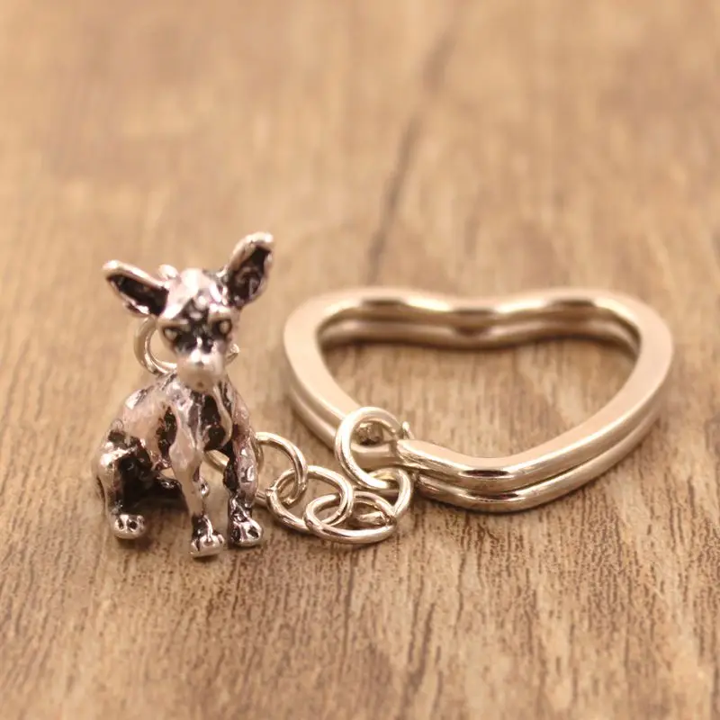 2018 New Chihuahua Animal Gold Silver Plated Metal Pendant Keychain For Bag Car Women Men Girls Boys Love Jewelry | Украшения и