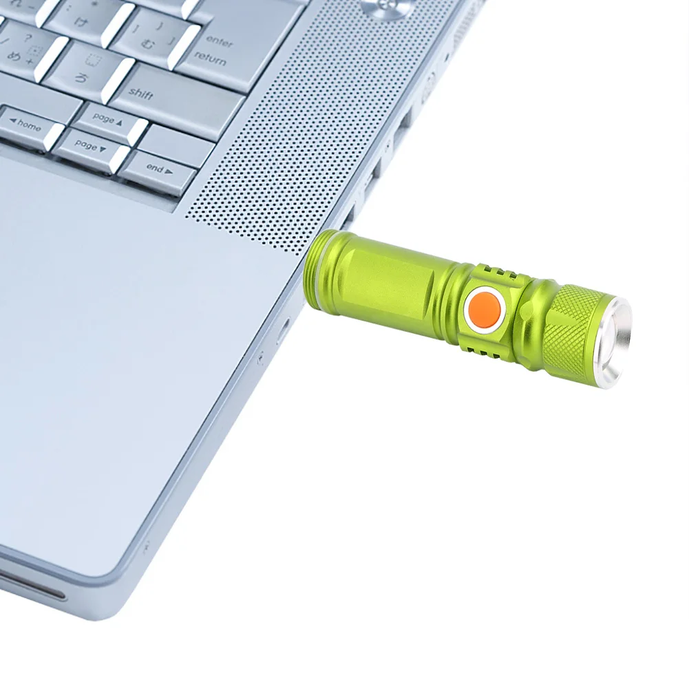 3 режима тактический фонарик мини перезаряжаемый зум Мощный USB светодиодный фонарик AC Lanterna для наружного дорожный светильник