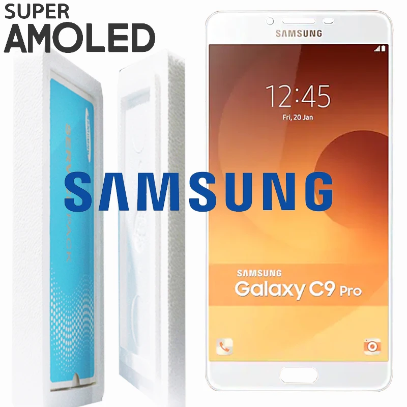 100% оригинал 6 0 &quotсупер AMOLED LCD для SAMSUNG Galaxy C9 Pro C9000 дисплей кодирующий