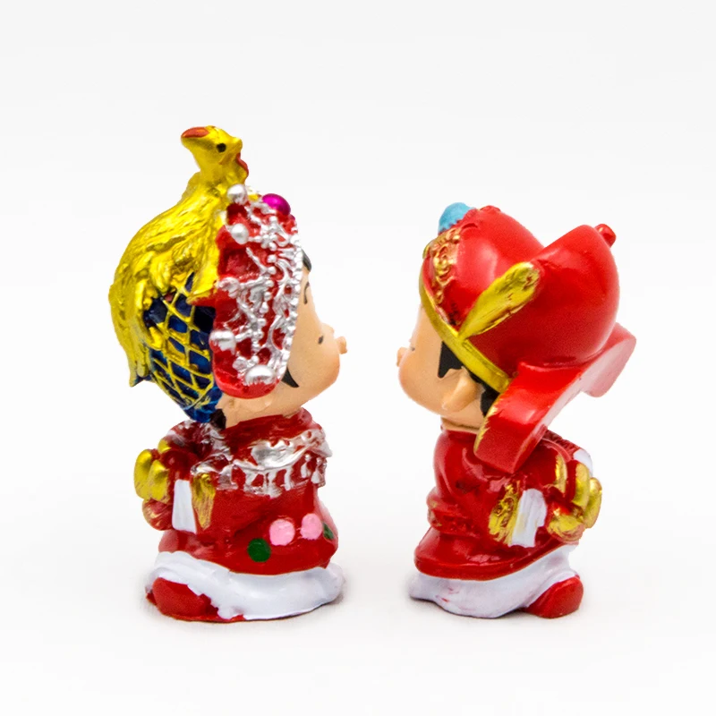 Chinese Style Bride and Groom Loving Resin Doll Red for Wedding Party Memorial Day Gift | Дом и сад