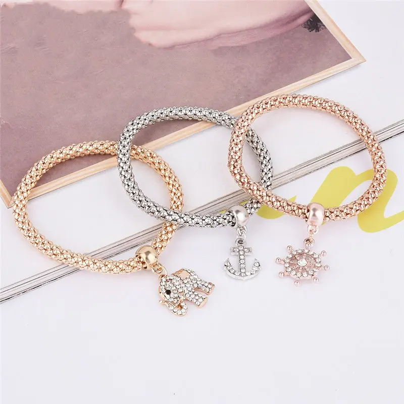 HX сплав трехцветный костюм эластичная сила попкорн кукуруза цепь кристалл