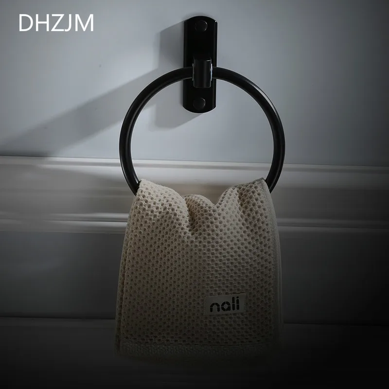 Современная мода индивидуальные черные кольца для полотенец Космический