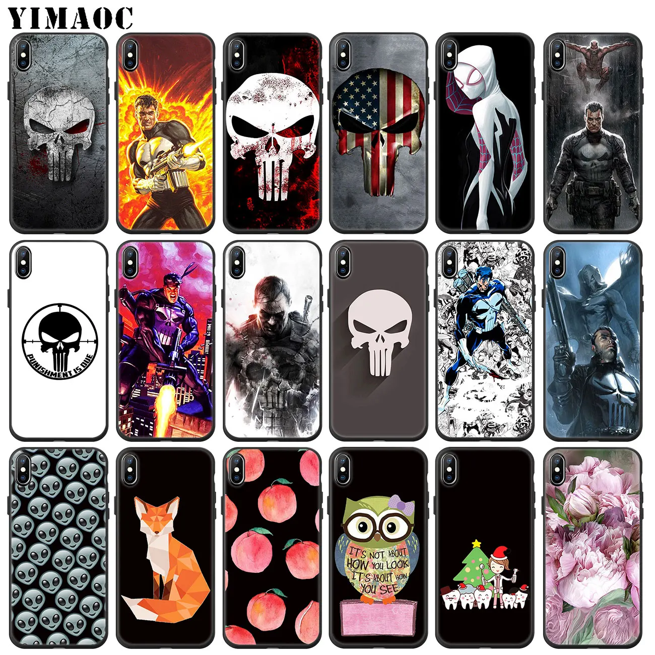 Мягкий силиконовый чехол YIMAOC The Punisher для iPhone 11 Pro XS Max XR X 6 6S 7 8 Plus 5 5S SE 10 из ТПУ с