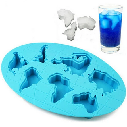 

New Creative Silicone World Map Ice Cube Tray Mold Cookies Chocolate Soap Baking Kitchen Tool