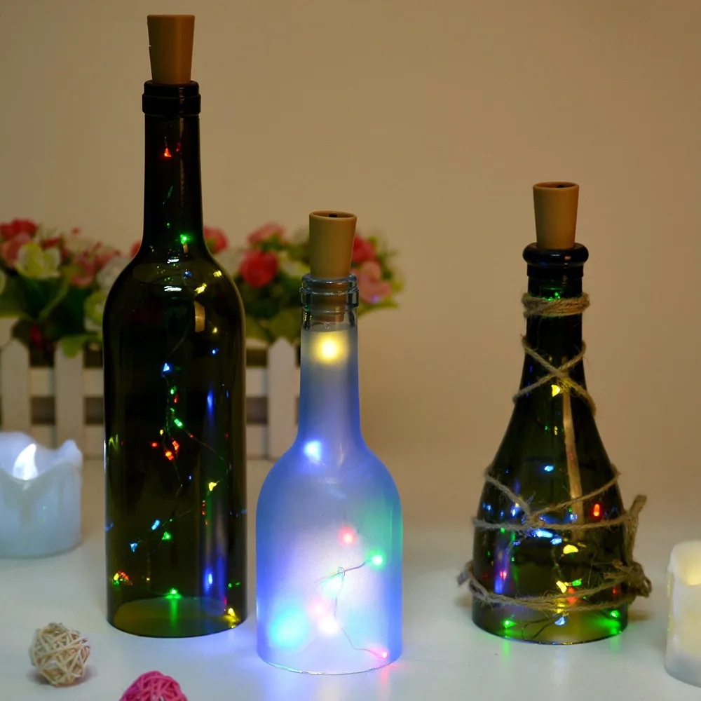 

6PCS 2M LED String Lamps Wine Bottle Stopper Light Cork Shaped For Bar Xmas Party Wedding Decoration Copper Wire Garland