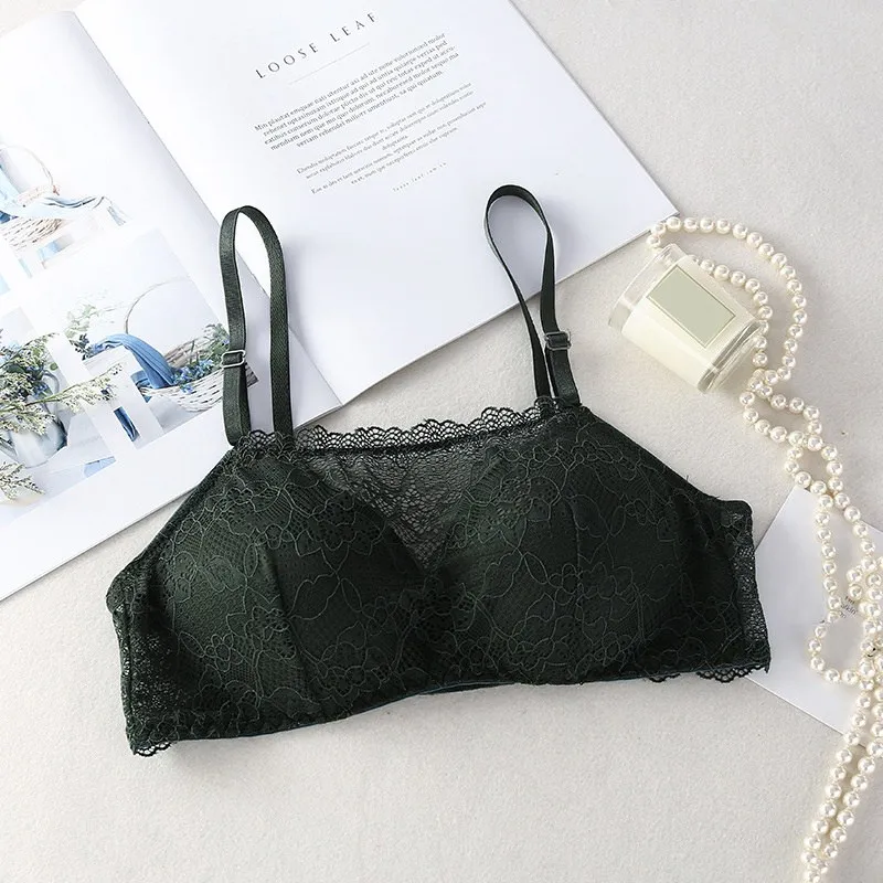 2020 Summer New No Steel Ring Gathers Anti-lighting Small Chest Tube Beauty Back Top Lace Stitching Solid Color Camisole | Женская