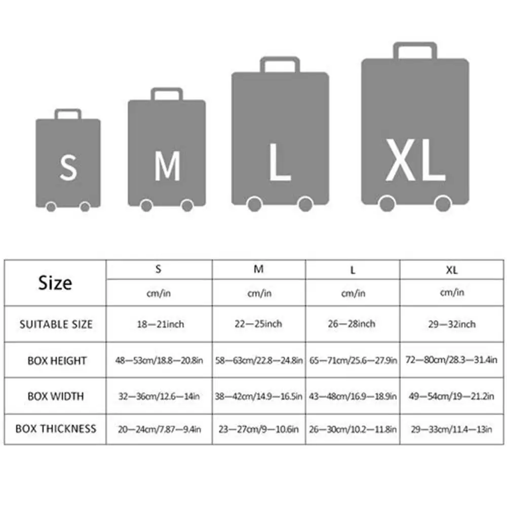 

Luggage Case Protective Cover Thick Wear-Resistant Elastic Box Travel Cases Suitcase Dust Bag Covers For 18 - 31 Inch Luggage