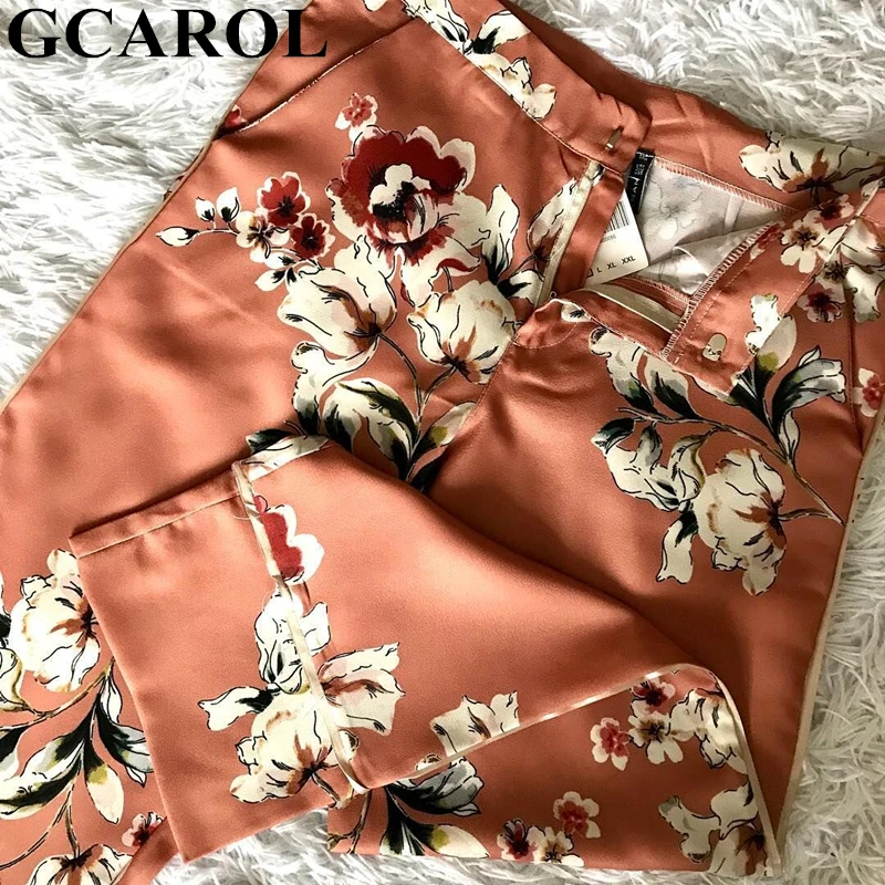 GCAROL, зубчатый воротник, женский цветочный блейзер с поясом, винтажный женский костюм, эластичный пояс, брюки, высокое качество, гладкий жакет