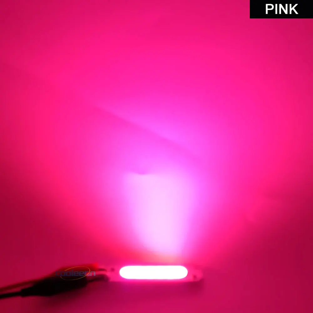 Pink 60x15 мм 2 Вт COB Чип светодиодный светильник 12 в белый желтый синий красный зеленый розовый фиолетовый цвет светодиодный светильник DIY светильник ing 60 мм плата COB - Испускаемый цвет: Pink