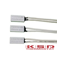 100pcs ksd9700 250v 5a 40 150 celsius 1573 5mm bimetal disc temperature switch thermostat thermal protector degree