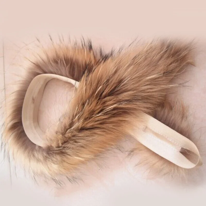 Шарф из натурального меха енота женский воротник 100% шарфы для женщин Модный