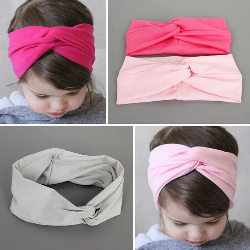 TD509 Cotton Wide Elastic Headband Leisure Turban Headbands Women Soft Headwear Variety of Wear Method Girls Hair Accessories | Детская