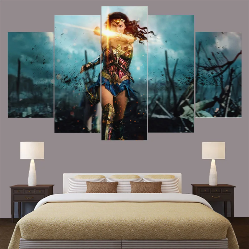 

5 Panels HD Movie Women Poster Modern Wall Art Painting Unframed With Framed Canvas Paintings For Living Room Kids Room