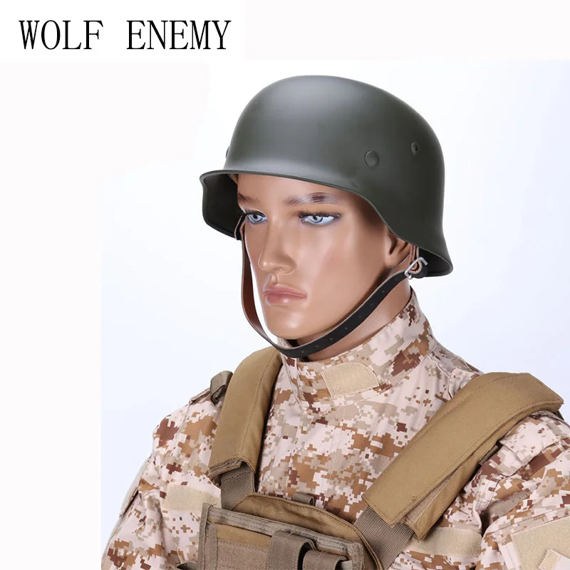 Olive Drab WW2 WWII немецкий Элитный M35 M1935 стальной Тактический шлем черный оливковый Драб - Цвет: Olive Drab