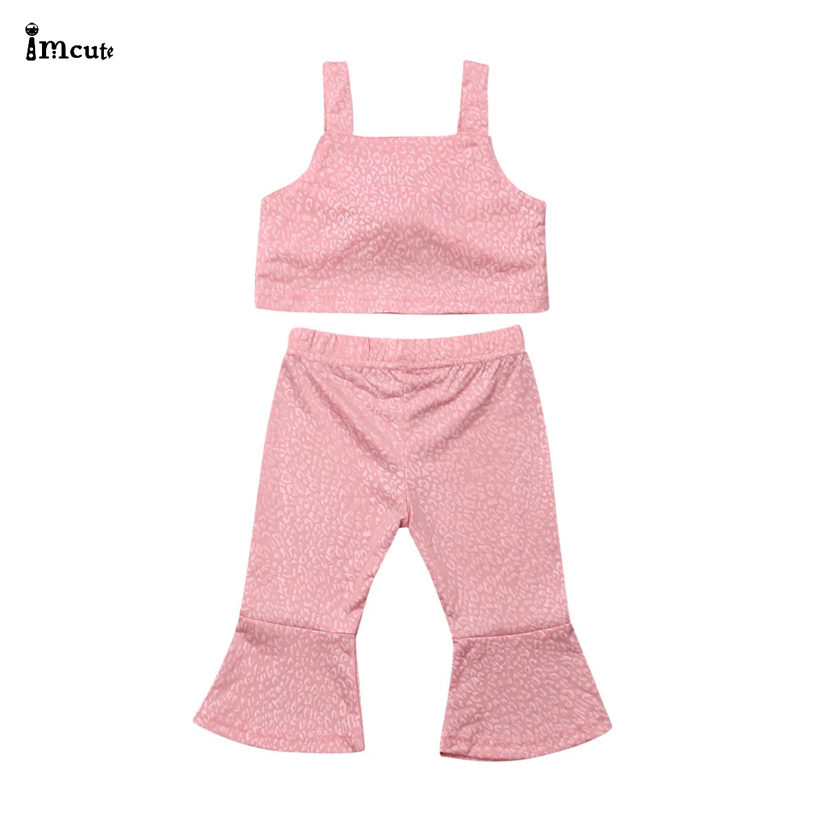 AU/детская одежда из 2 предметов для маленьких девочек летний розовый укороченный